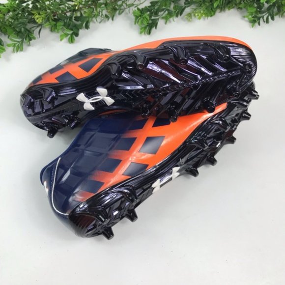 Under Armour Men’s Orange Blue Baseball Cleats 13 New - Picture 3 of 8